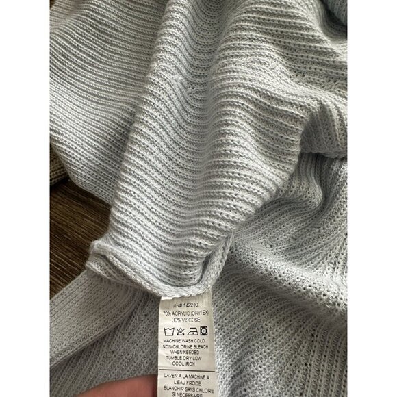 MERSEA Camden Striped Sweater Sky Blue/White Button Back Striped Sleeve ONE SIZE - Picture 5 of 10